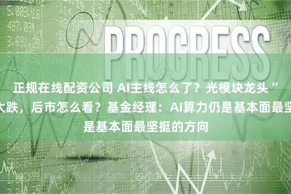 正规在线配资公司 AI主线怎么了？光模块龙头“易中天”大跌，后市怎么看？基金经理：AI算力仍是基本面最坚挺的方向